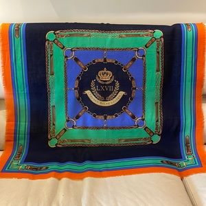 Lauren, by Ralph Lauren 100% wool scarf. Big square with small fringe.